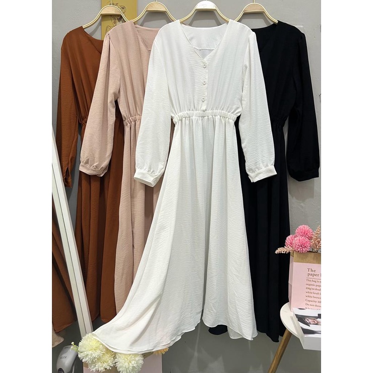 Cherry_ Dress panjang korean style | maxi dress long tunik | gamis wanita muslim