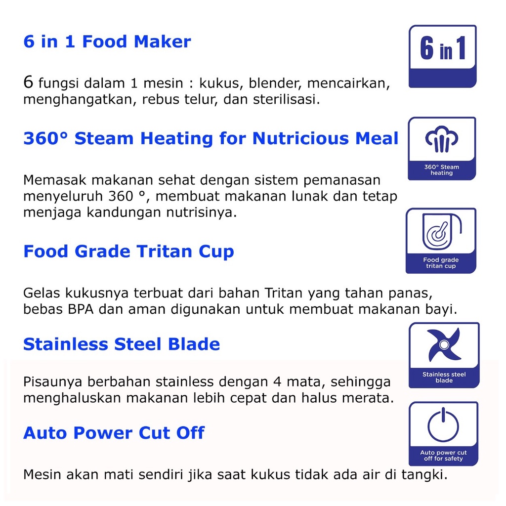 Baby Safe LB012 Food Maker Steam Blender Kukus Makanan Bayi MPASI