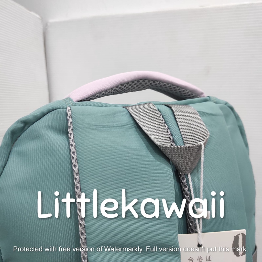 LK/Tas Ransel Laptop Backpack Sekolah Fashion Korean Style Remaja Dewasa Hello Mumu Pin Crocodile Import