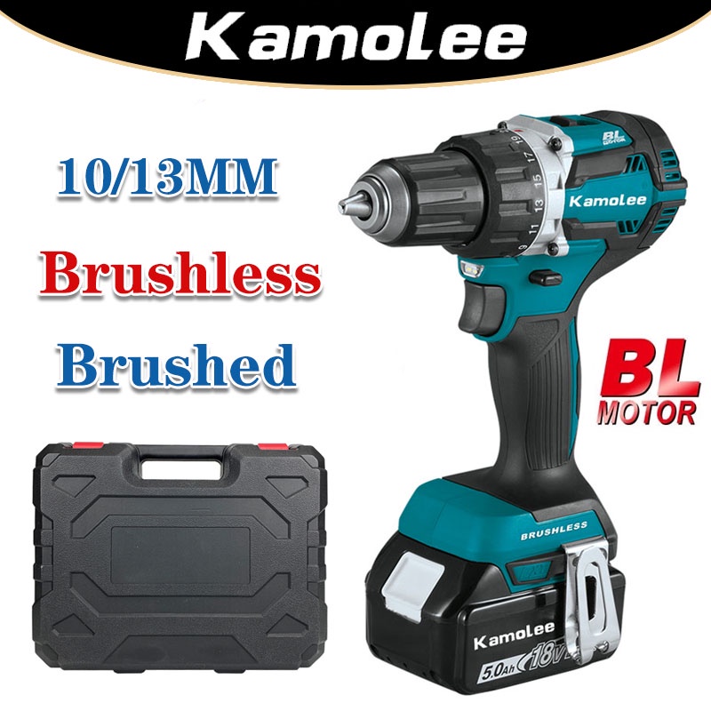 Kamolee DDF485 450N.m 10mm/13mm Brushless Motor Impact Driver 18V Bor Listrik Alat Listrik Obeng Dam