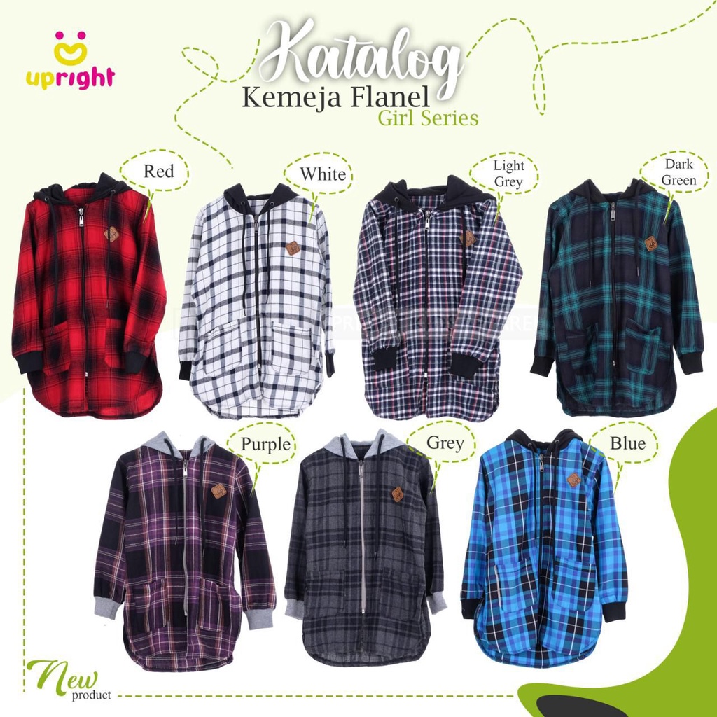 KEMJEJA FLANEL CEWEK BY UPRIGHT / ATASAN CEWEK / KEMEJA ANAK / KEMEJA FLANEL PREMIUM / KEMEJA HOODIE
