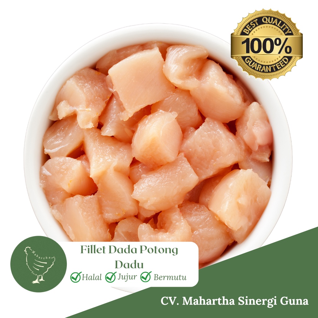 

Daging Fillet Dada Ayam Potongan Dadu Kotak