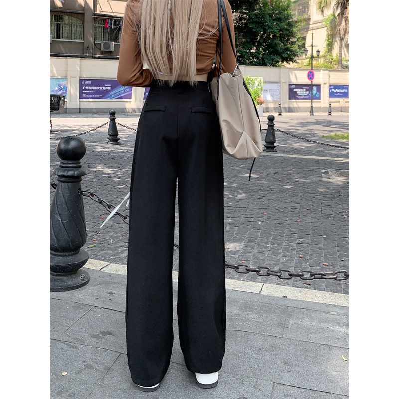 EUNII Celana Kulot Wanita kelapak import Loose Highwaist Pants  Kekinian celana kulot wanita panjang Korean Style