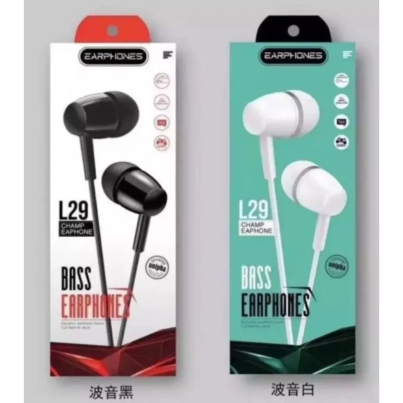 HEADSET HF EXTRA BASS L29 / STEREO EARPHONE / HEADSET L29