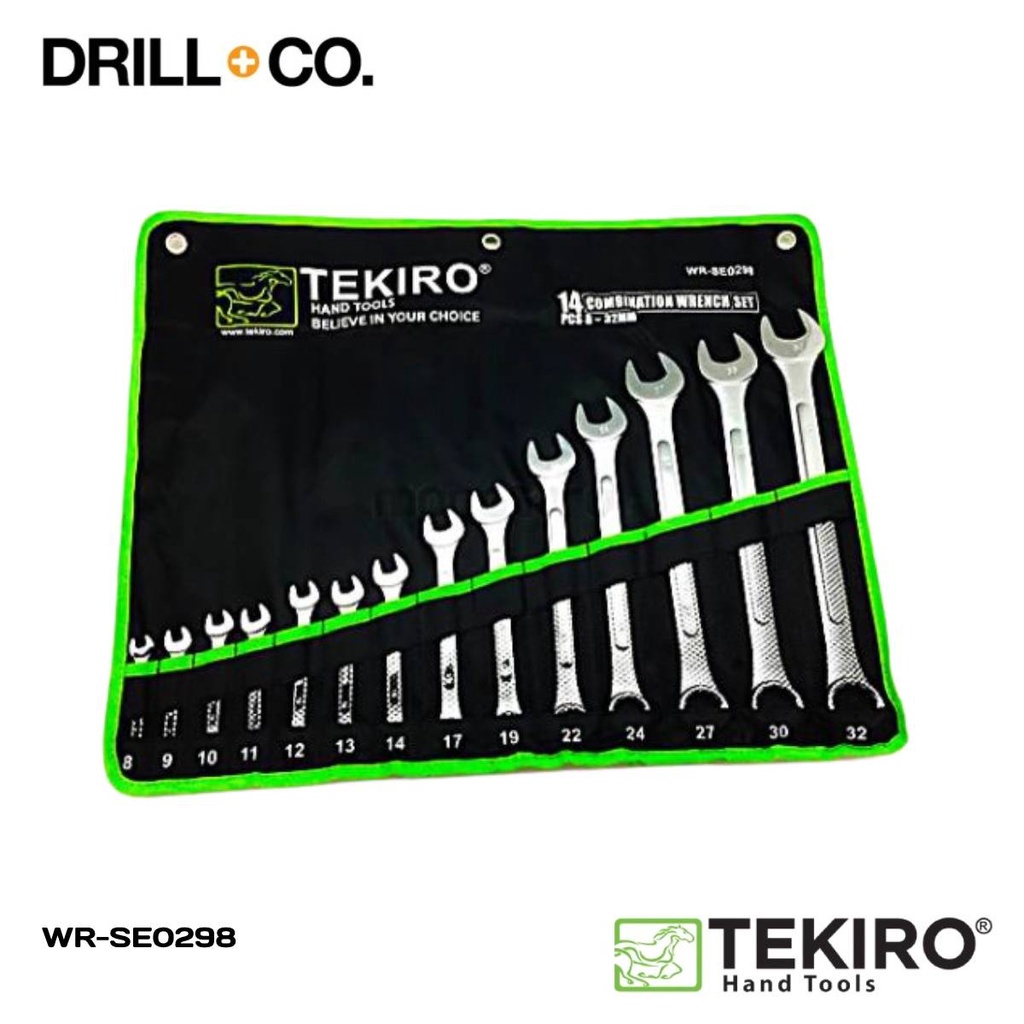 TEKIRO WR-SE0298 Kunci Ring Pas Set 14 Pcs 8-32 mm Combination Wrench