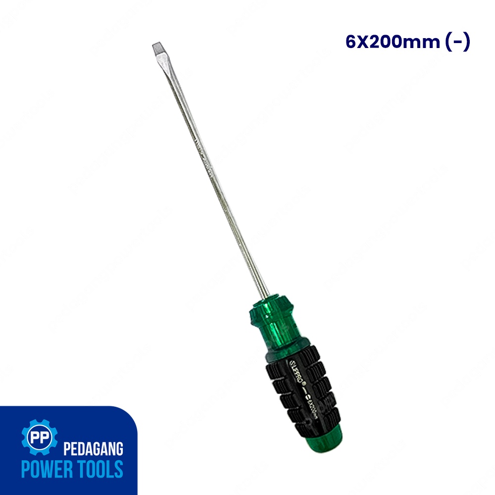 LIPPRO OBENG MINUS 8 INCH GAGANG KARET SL6 X 200 MM SCREWDRIVER MIN
