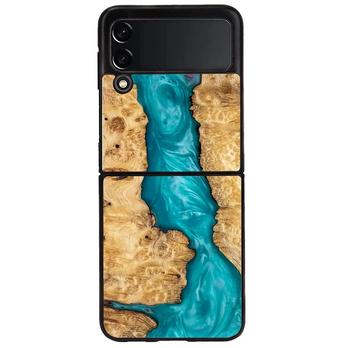 Casing Case Samsung Galaxy Z Flip 3 Z Flip 4 Wood Resin DF233