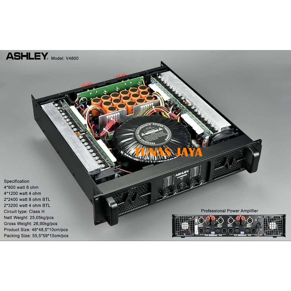 Power Amplifier Ashley V4800 ( 4 Channel ) Orginal Ashley V 4800