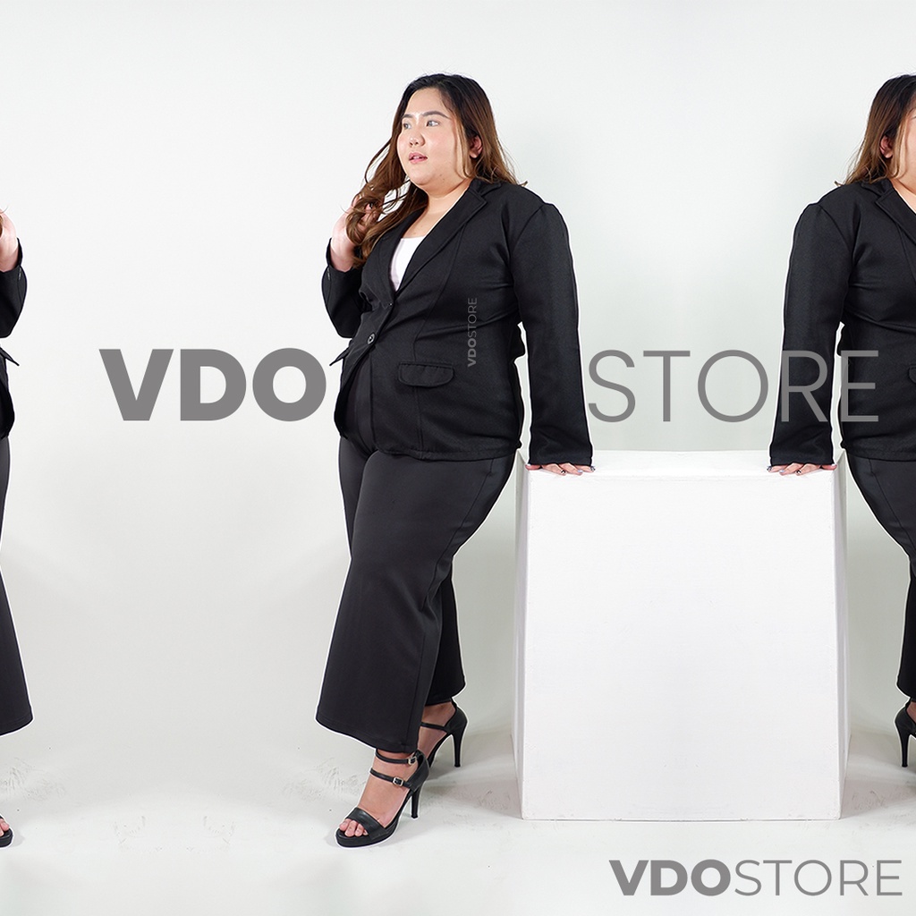 BLAZER JUMBO WANITA PREMIUM - LD 110 118 120 124 - 4XL 5XL 6XL -  ATASAN KERJA JAS KANTOR JUMBO BIG SIZE PAKAIAN BLAZER PLUS SIZE JUMBO WANITA FORMAL 4L 5L 6L 7L CEWEK BLEZER BLEZZER SIDANG SKRIPSI OUTER SET DOKTER LAB CELANA VDOSTORE