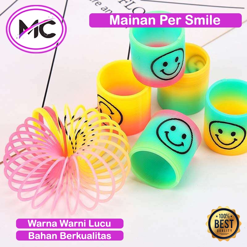 Slinky Rainbow Kecil Mainan Per Smile Pelepas Stress Yoyo Pegas Spiral Murah