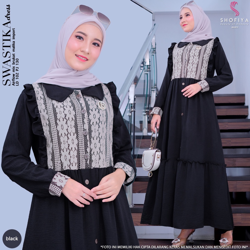 [NEW] SWASTIKA DRESS GAMIS PESTA ORI BY SHOFIYA