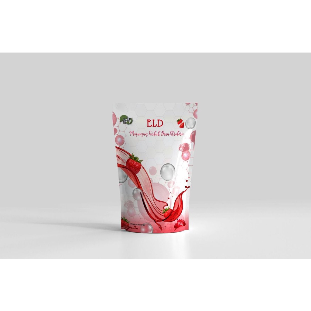 (TERBARU!!!) ELD Collagen Drink Rasa Strawberry DNA Salmon MInuman Pemutih Kulit 3x Lebih Cepat 55gr