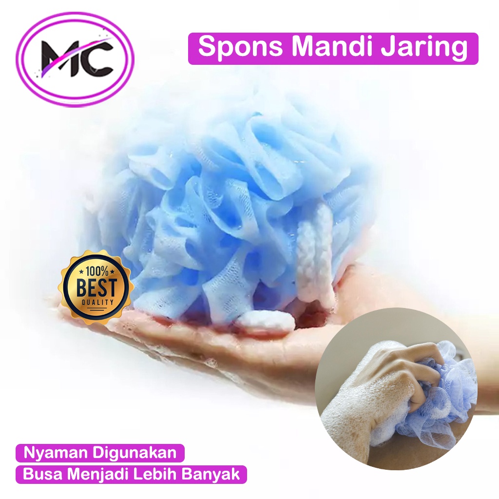 Spons Mandi Jaring Besar Shower Puff Sponge Sikat Pembersih Badan Berbaguna Busa Melimpah