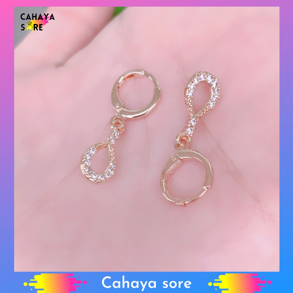 Anting Xuping Gold Anting Dewasa Model Clip Permata Canoel AD13