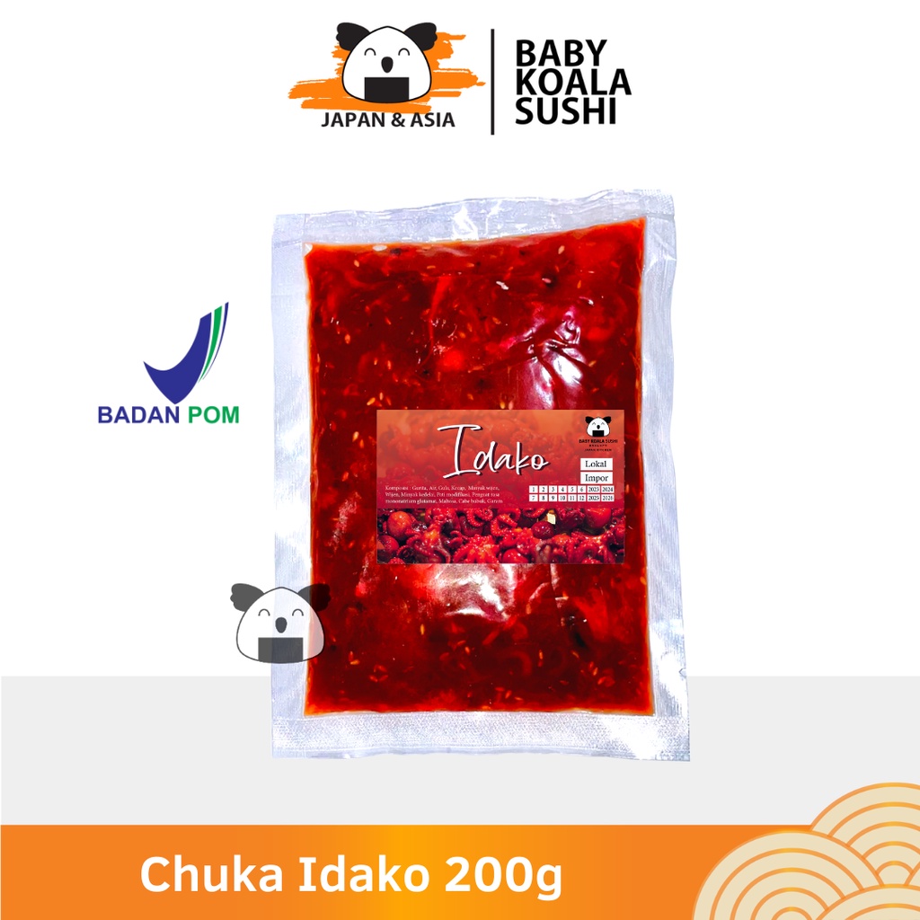 CHUKA IDAKO Salad Baby Octopus 200 g Halal | Baby Octopus Seasoned Salad Bayi Gurita