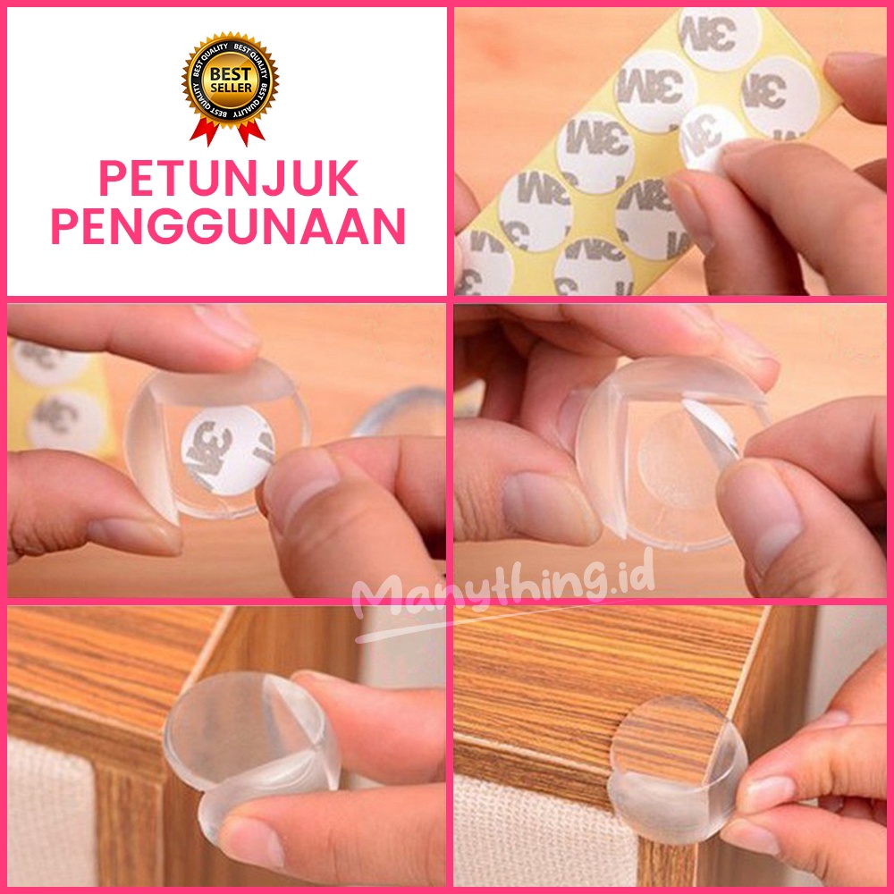 [Check Out 1000] Pelindung Sudut Meja Oval Transparan / Pengaman Siku Silicone Bening Karet 3M Ujung Kaca Kayu Lemari