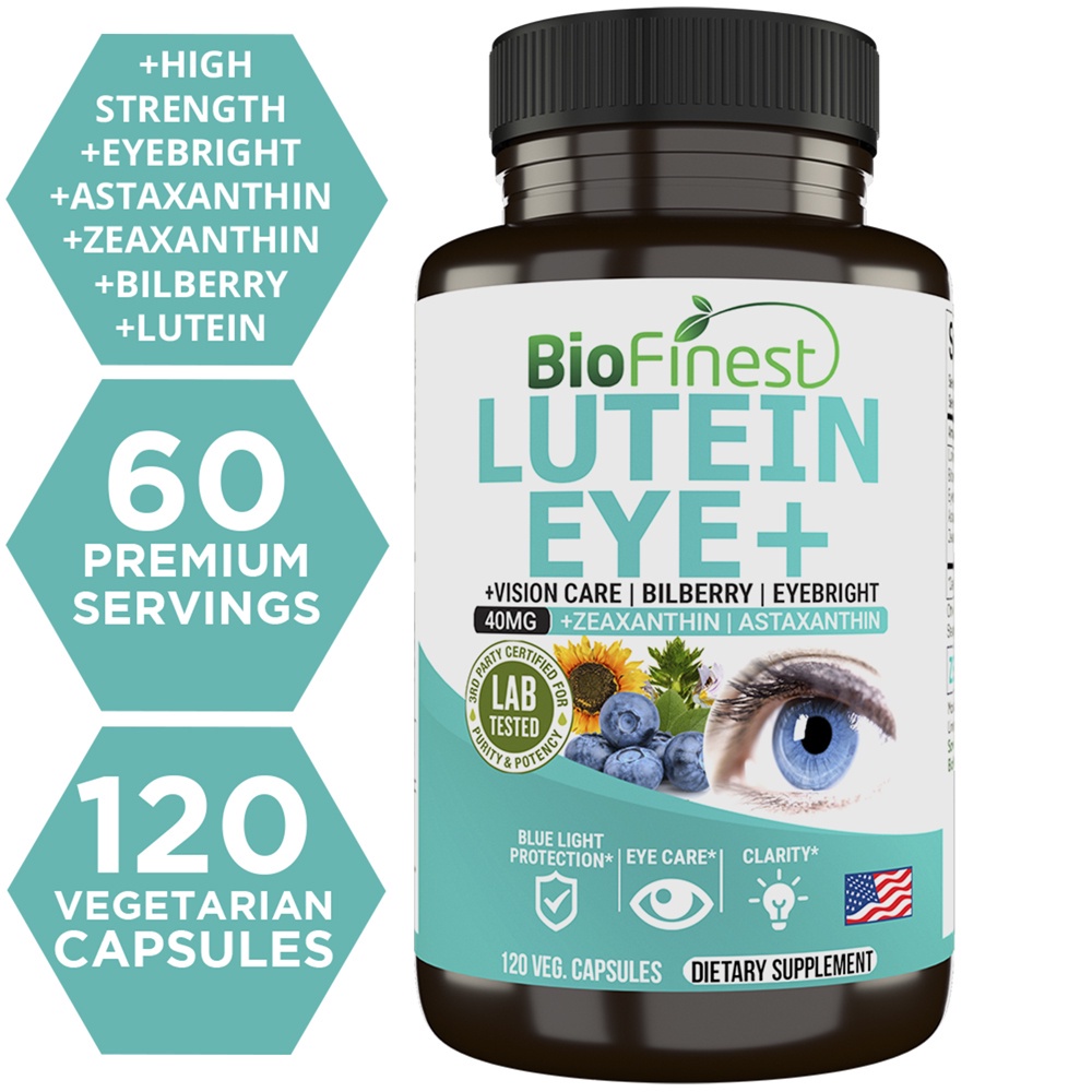 Biofinest Lutein Eye+ Vitamin - Zeaxanthin Eyebright Bilberry Supplement - Retina Eye Lens Health