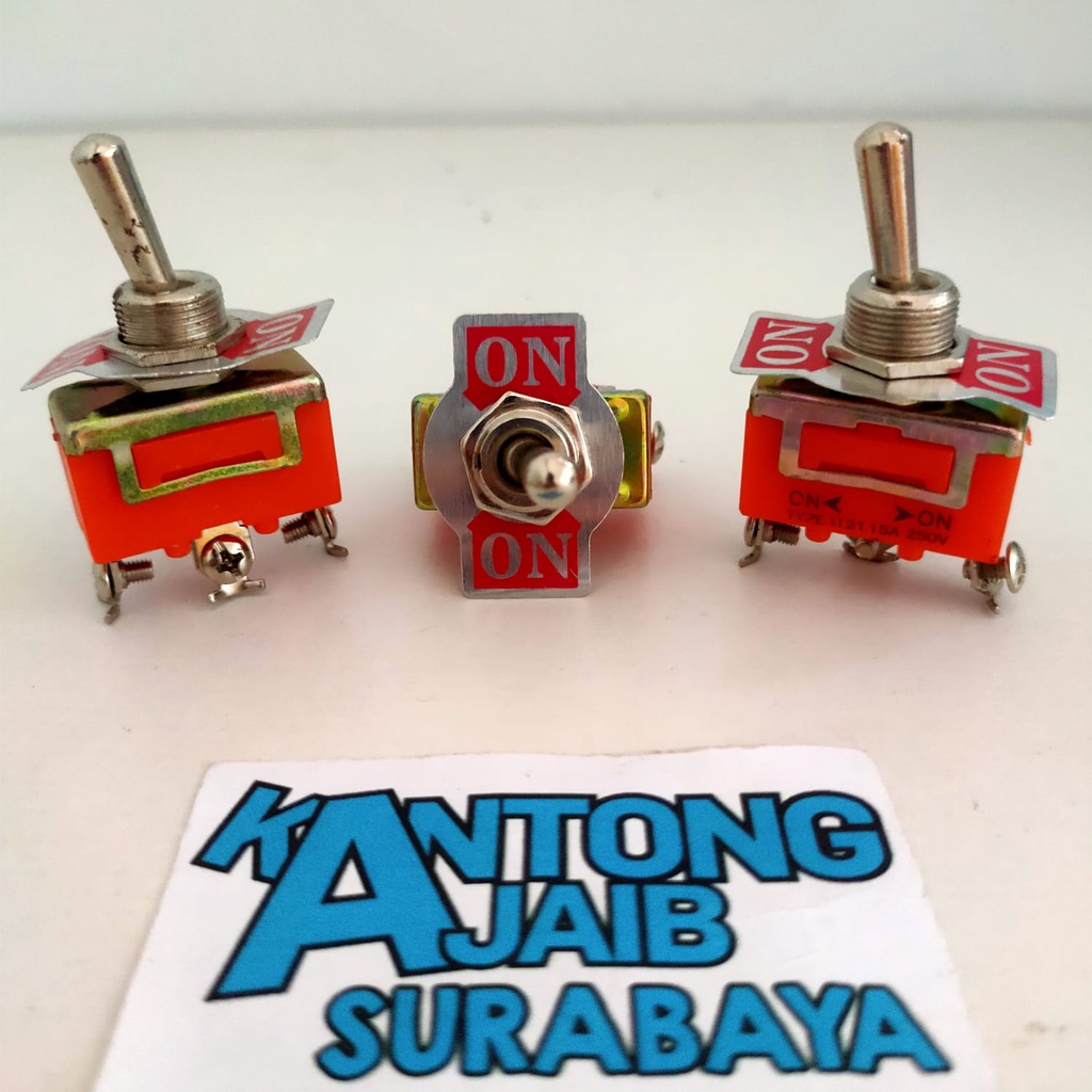 Toggle Switch On-On Toggle 3pin On Off 15A Toggle 3 Kaki Besar Saklar Toggle 3pin Besar 6009