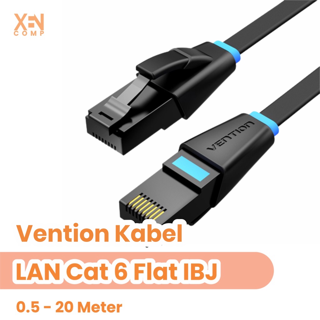 Vention Kabel LAN CAT6 Flat IBJ Ethernet 0.5m / 1m / 1.5m / 2m / 3m / 5m / 8m / 10m