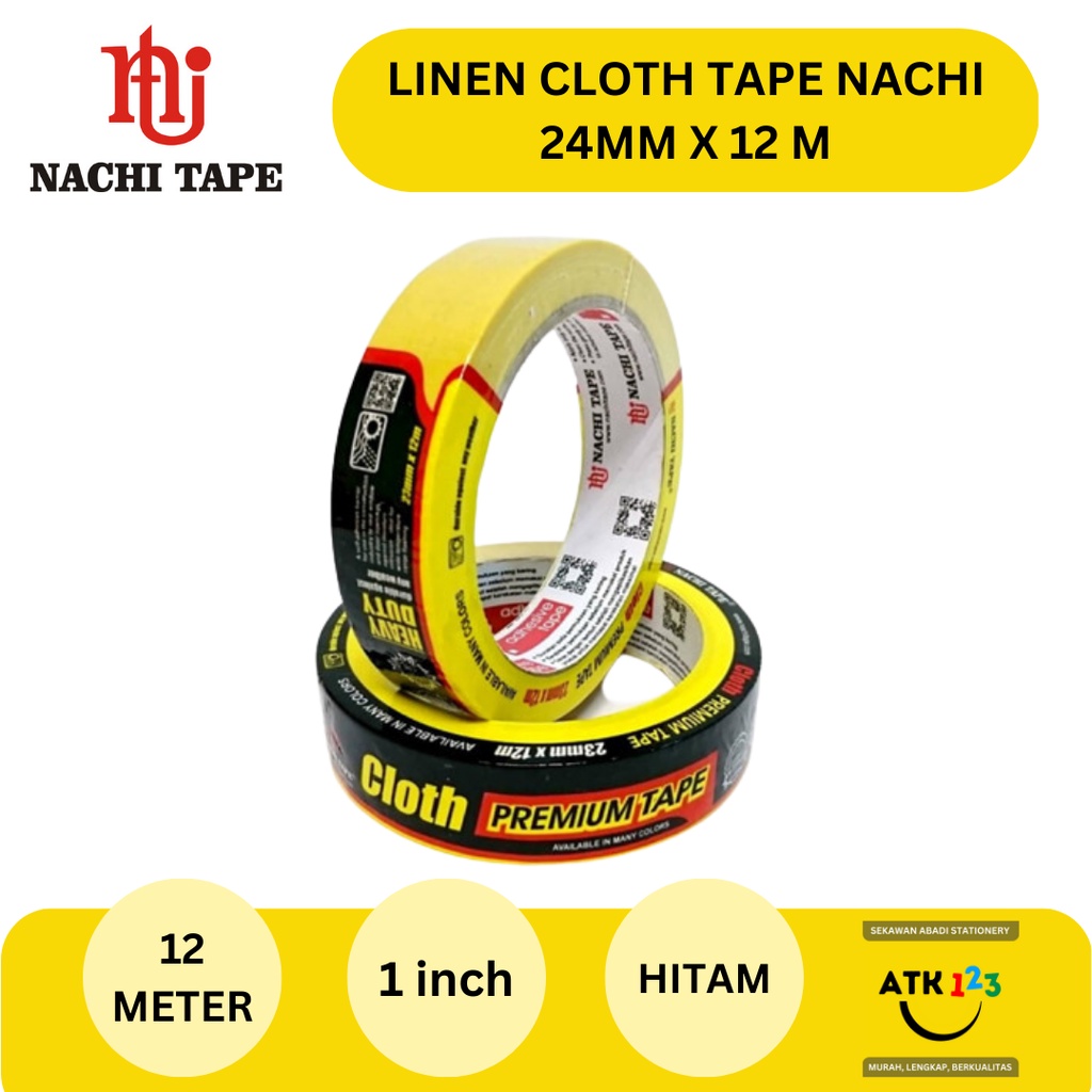 Cloth Premium Tape / Lakban Linen Kain 24 mm x 12 m Merk Nachi