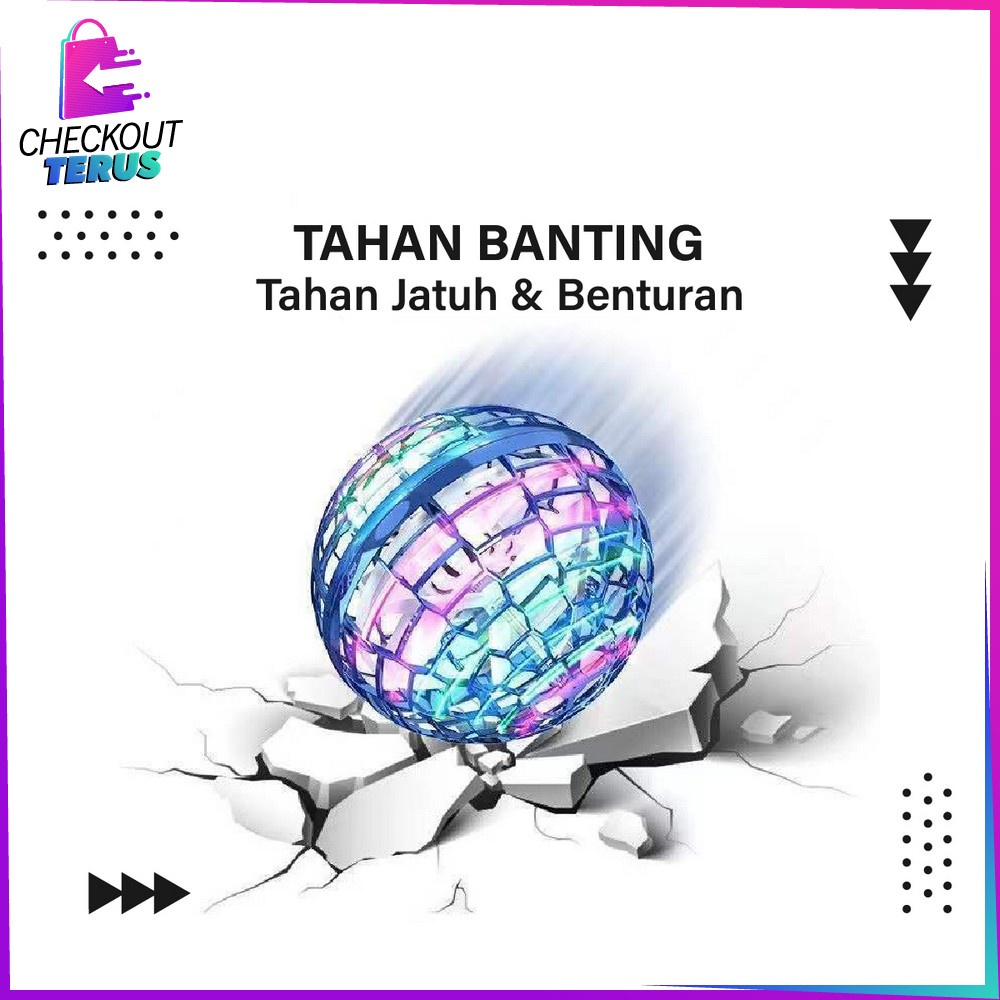 CT M312 Mainan Flying Spinner Bola Terbang LED Berputar Mini UFO Remote Control Edukasi Sensor Tangan Bola Terbang Ajaib Magic Ball Drone