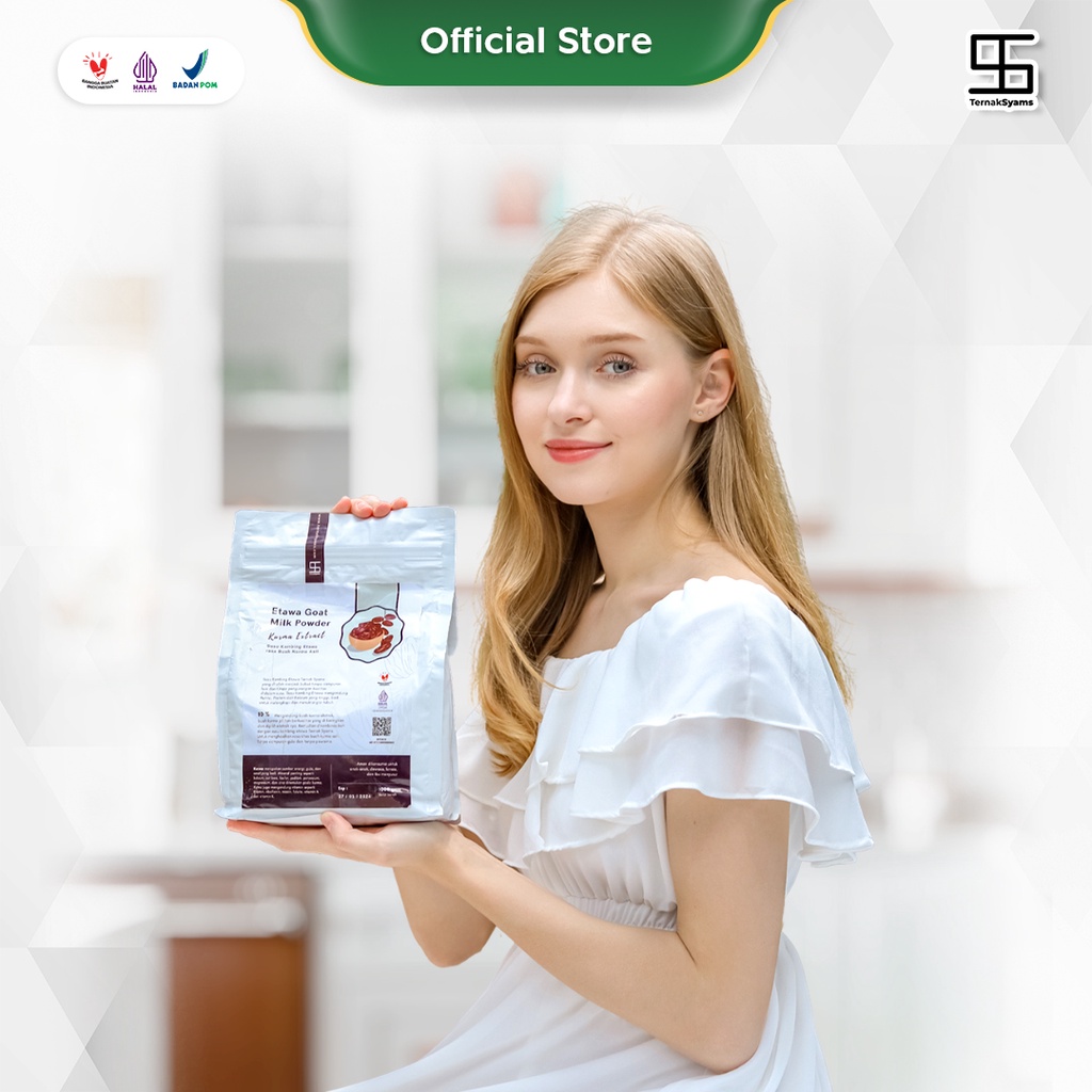 Ternak Syams - Susu Kambing Etawa Bubuk Rasa Varian Kurma Syams 1000 gram Pure Murni Alami Organik Pasteurisasi tanpa campuran gula tanpa krimer Original Mentah Kiloan Asli Natural 1 Kg