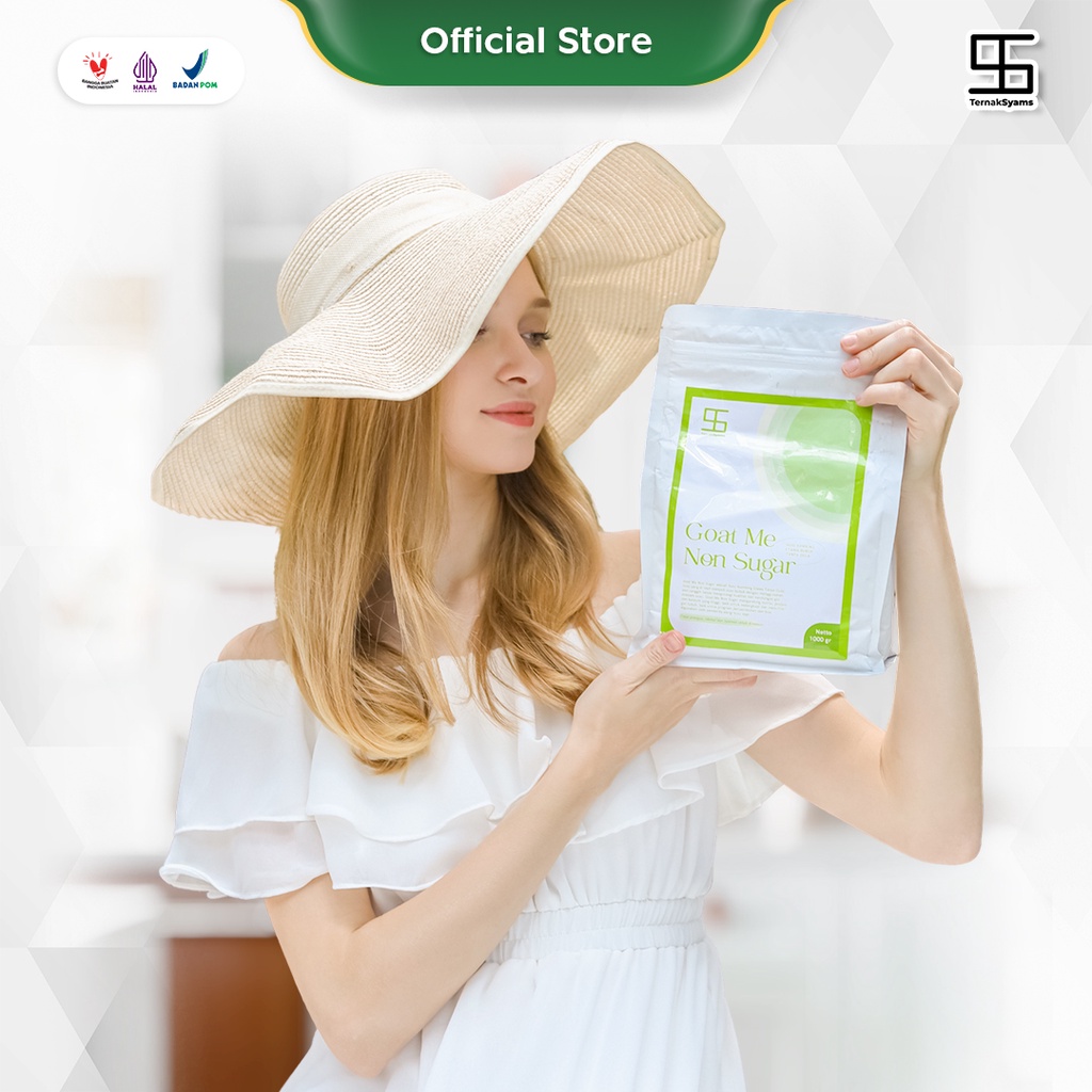 Ternak Syams - Goat Me Non Sugar Susu Kambing Etawa Bubuk Tanpa Gula 1000 gram 1 KG Kilogram Ternak Syams Goat Milk Powder Non Sugar asli original natural etawaku platinum SR12 premium