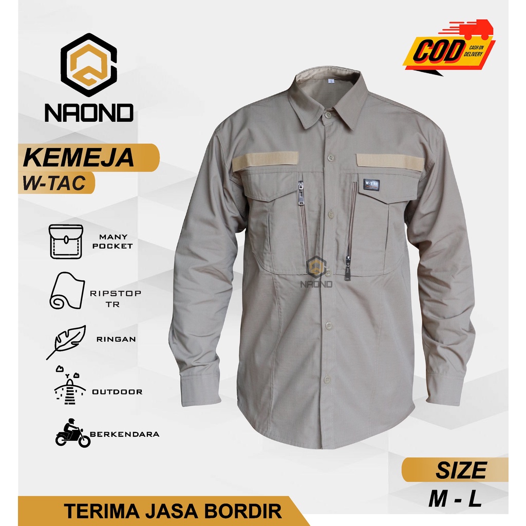 Kemeja Tactical W tac Ori Lengan Panjang Kemeja W-tac Kemeja Taktical Kemeja Outdoor Kemeja PDL PDH Lapangan Kemeja Tactical Pria Kemeja Putih Tactical Kemeja Kerja Kemeja Kantor Bordir BUMN