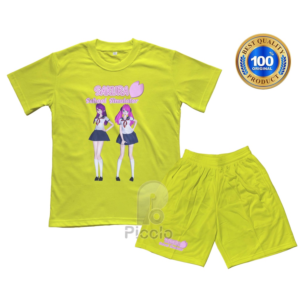 (FREE NAMA) BAJU KAOS SETELAN ANAK MOTIF KARAKTER GAME KARTUN SAKURA SCHOOL SIMULATOR