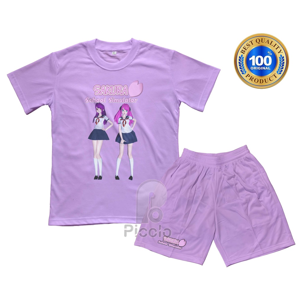 (FREE NAMA) BAJU KAOS SETELAN ANAK MOTIF KARAKTER GAME KARTUN SAKURA SCHOOL SIMULATOR