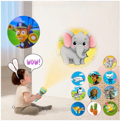 M1061 Mainan Senter Proyektor Karakter / Fun Flashlight / Mainan Edukasi Anak / Mainan Senter Anak