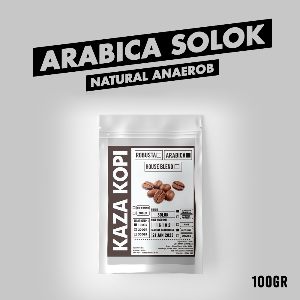 

Kopi Arabica Solok Natural Anaerob 100 gr