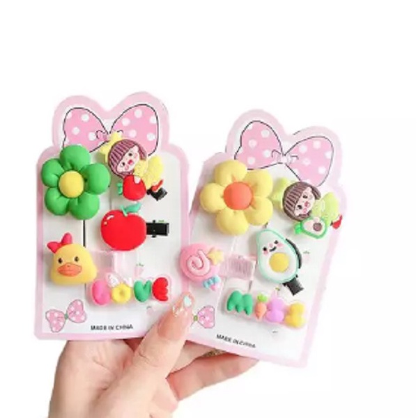 Set Jepit Rambut Anak 5 In 1 Set Hairclip Anak Model Korea