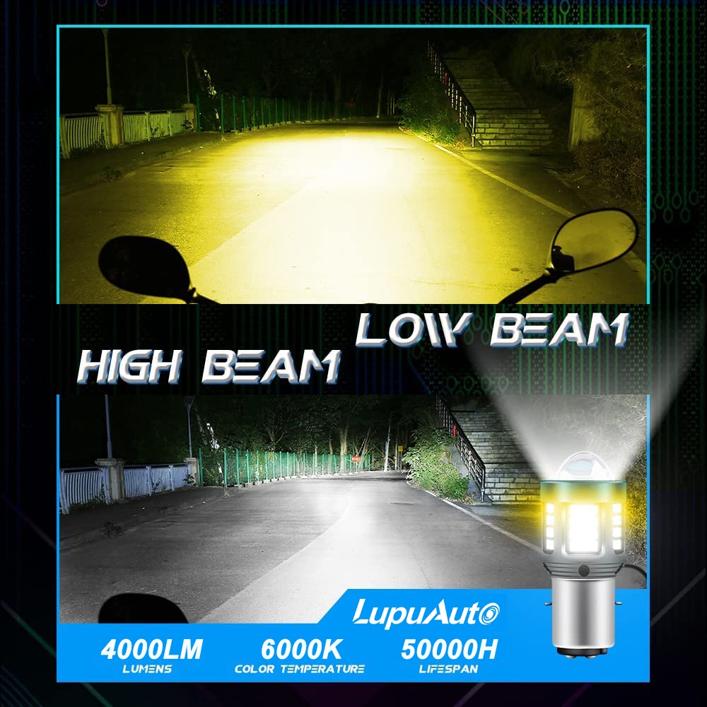 Untuk Sepeda Motor Listrik 12-80V H4 BA20D t19 p15d Lampu Led Sepeda Motor 3000LM Tinggi/Rendah Beam Led Lampu Depan Sepeda Motor dengan Angel Eye