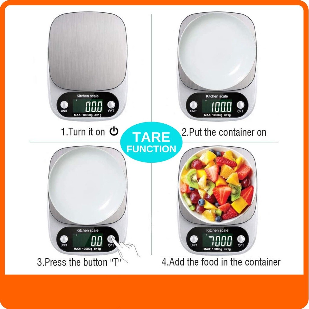 (COD) 10kg LCD Digital Scale Digital Kitchen Scale Penimbang Digital TImbang Digital Penimbang Makanan Food Scale 305#