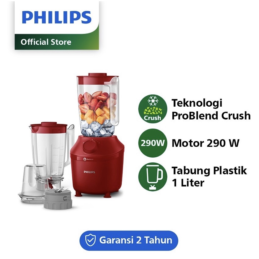 Philips HR2024/53 - 3000 Series Blender | Blender Halus Tanpa Gumpalan Dalam 45 Detik*