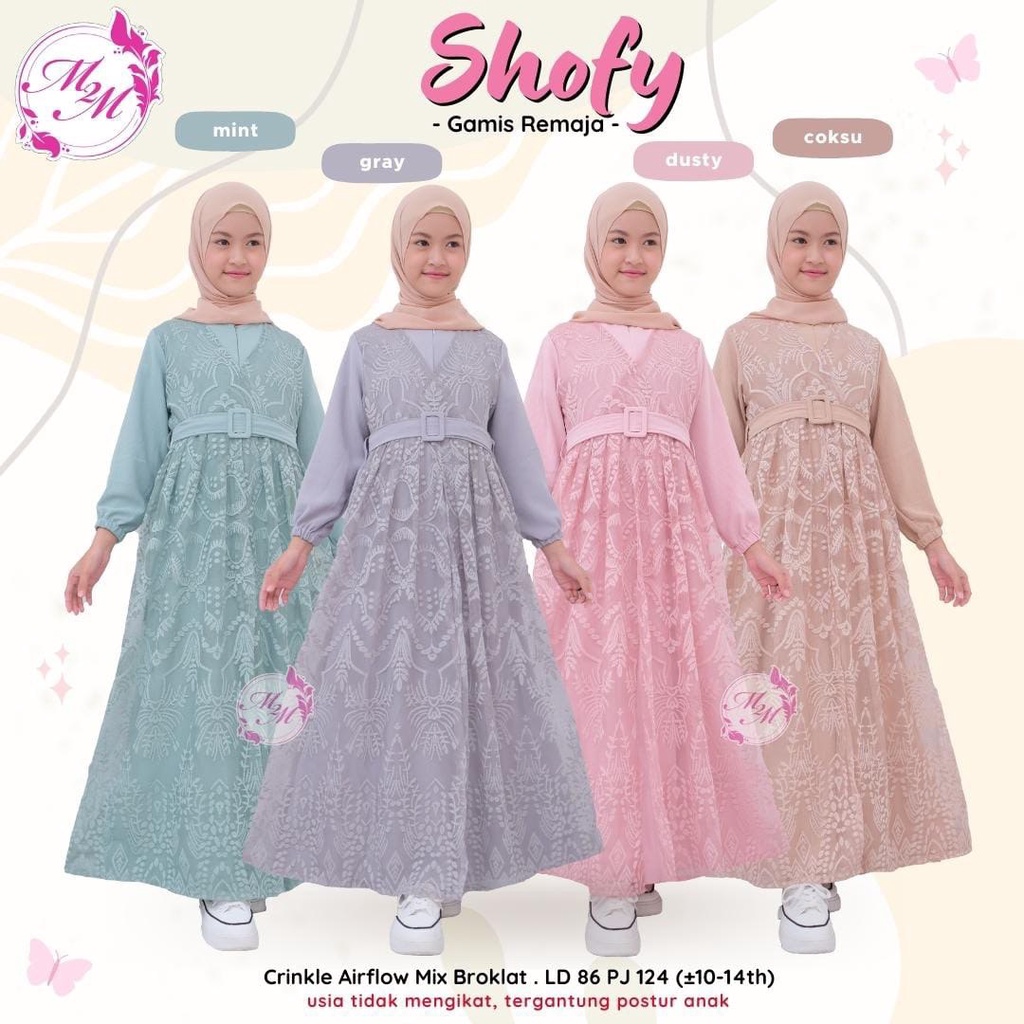 Shofy by M2M - Dress Gamis Brokat Anak Remaja Perempuan