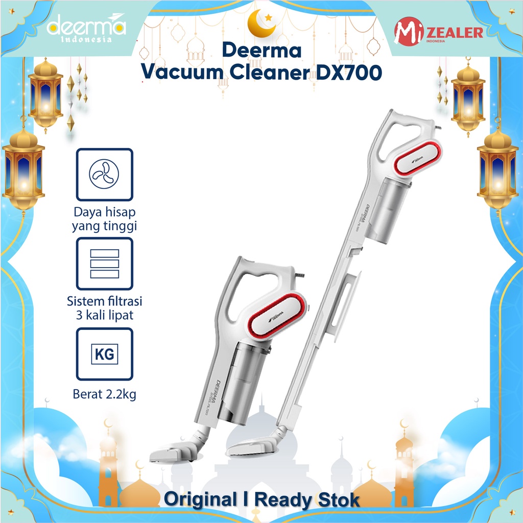 Deerma DX700 2-in-1 Handheld Vacuum Cleaner Penyedot Debu With 1L Dust Box Noise Triple Filter