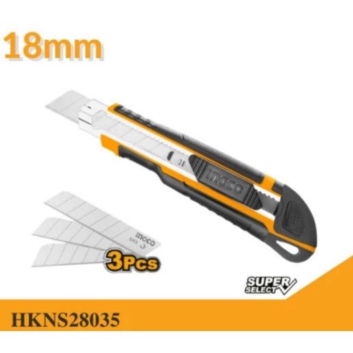 

Pisau Cutter Besar 18mm Snap Off Blade Knife INGCO HKNS28035