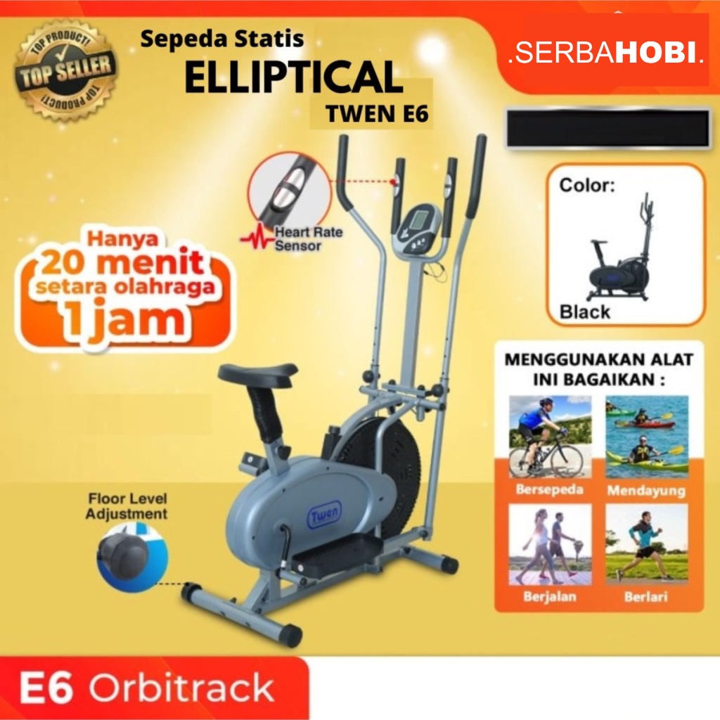 Twen E6 Orbitrack Tracer Elliptical Bike Sepeda Fitness Sepeda Statis