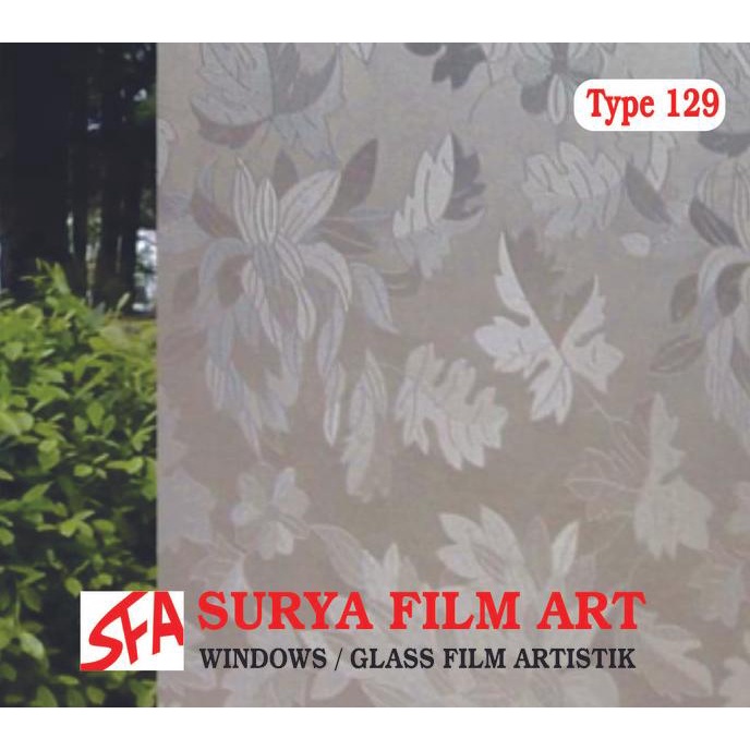 STICKER KACA MOTIF DAUN 129