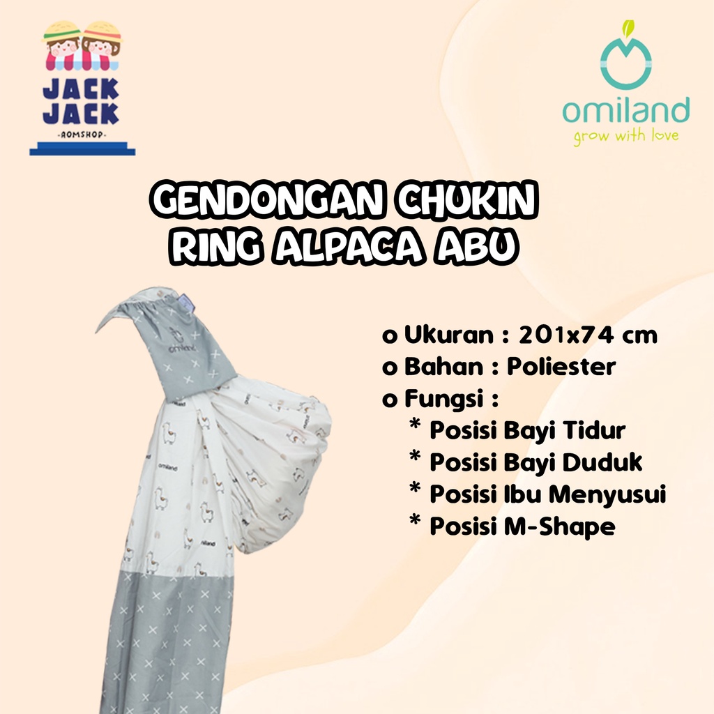 Omiland Gendongan Chukin Ring Alpaca Series | Omiland Gendongan Samping Alpaca Series | Omiland Gendongan Ringsling Alpaca Series