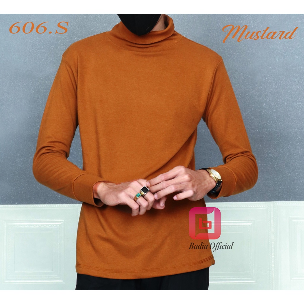 turtle neck wanita kaos dalaman korea style kerah tinggi longneck bahan tebal lengan panjang pria premium