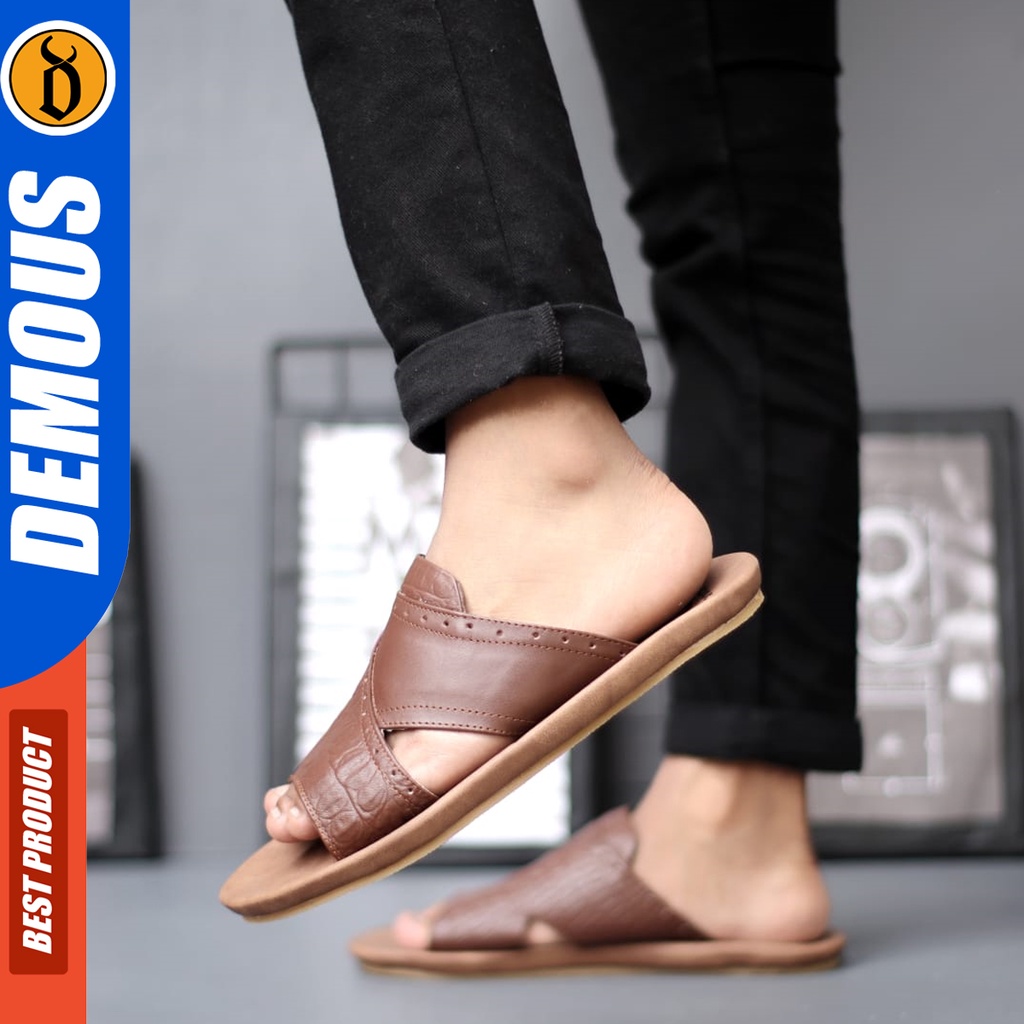 DEMOUS Ifryt - Sandal Kulit Pria Slop Casual