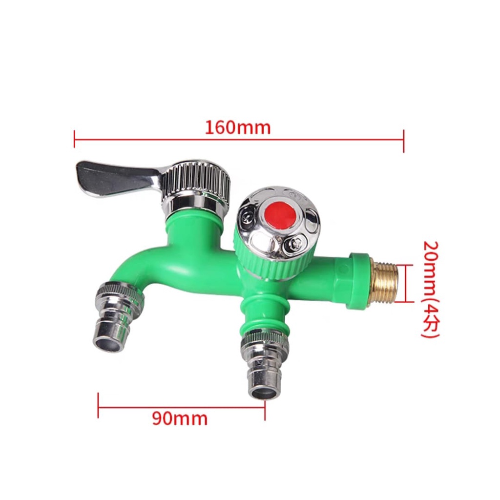 Keran Cabang Shower ABS Kran Air Double Plastik Kamar Mandi Toilet WC