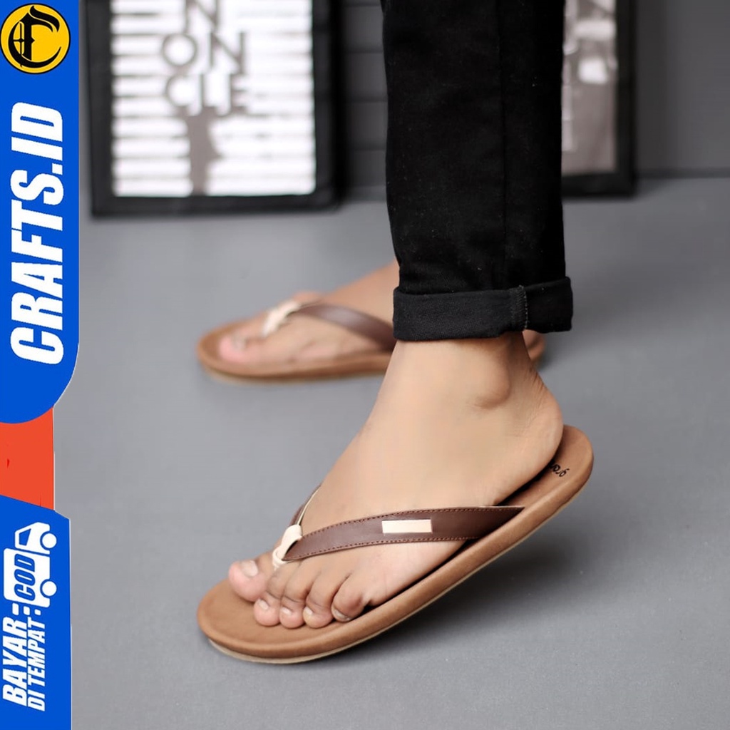 Sandal Kulit Pria Dewasa Sendal Jepit Crafts Bapho