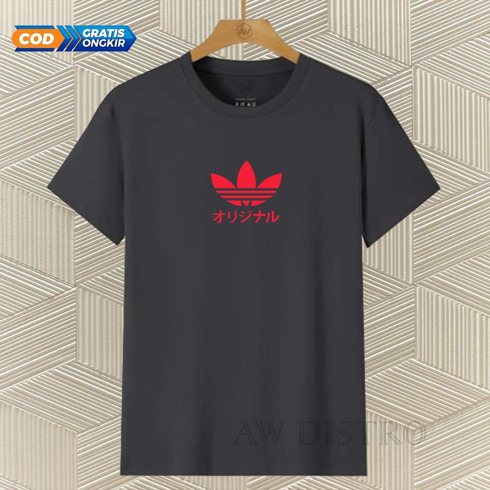 COD Baju Kaos Distro ADDS JAPAN Teks Merah Premium Quality Lengan Pendek