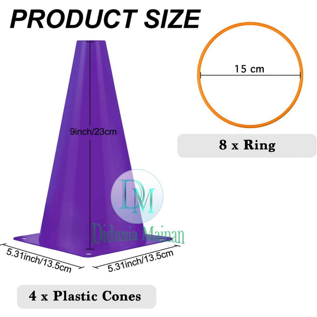 Mainan olahraga anak lempar cincin kerucut cone ring throwing latihan olahraga