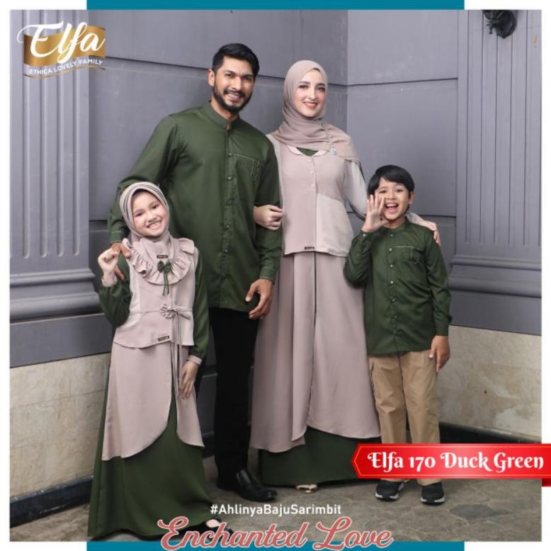 BEST QUALITY ( Sarimbit Ethica Elfa 170 Duck green ) Gamis Ethica Kagumi 191 Kahfi 152 terlaris