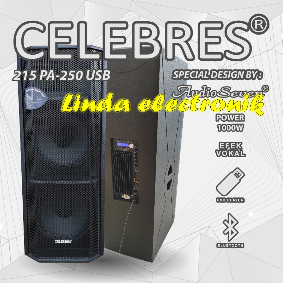 speaker aktif celebress 215pa - 250usb 15 inch double 2 x 15 2 buah